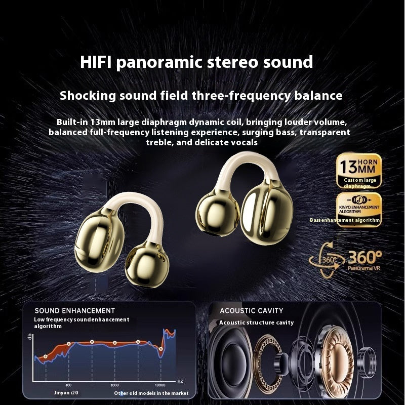 Auricular de conducción ósea inalámbrico medioaural